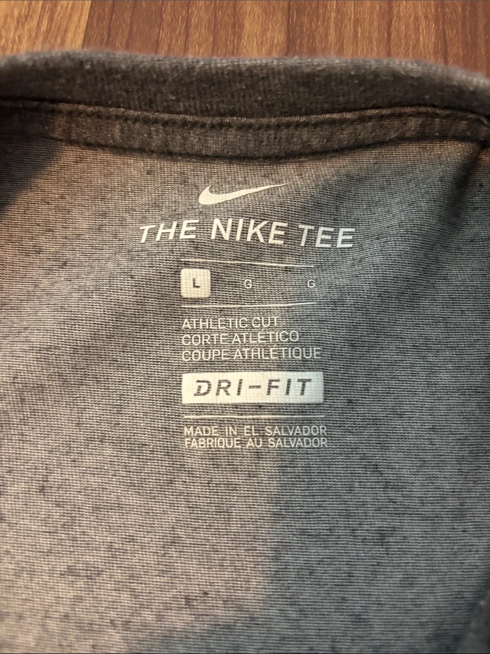 Nike Gray Dri-FIT Athletic Tee with White Branding